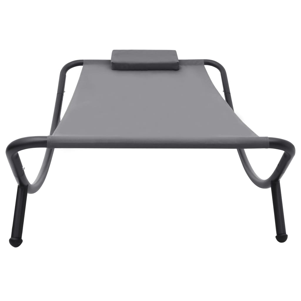 Vrtni ležaj sivi 200 x 90 cm čelični