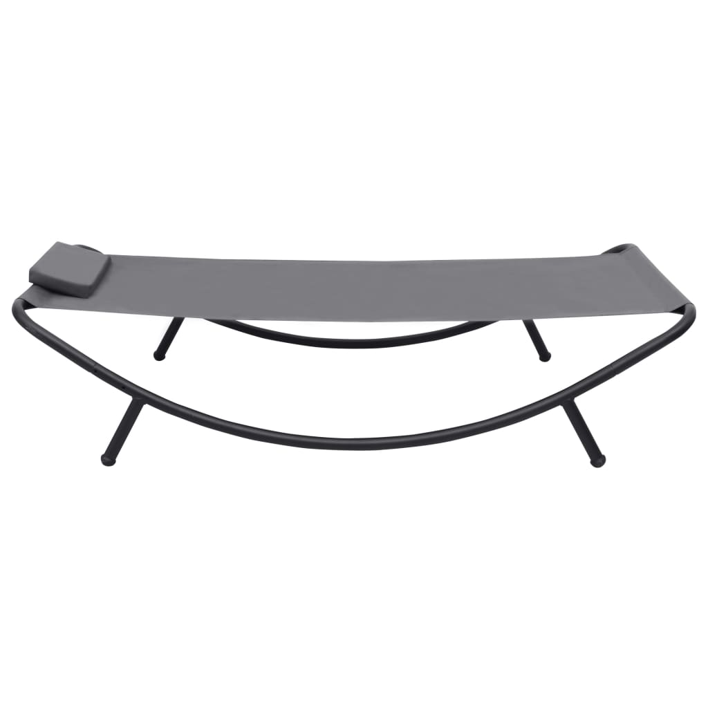 Vrtni ležaj sivi 200 x 90 cm čelični
