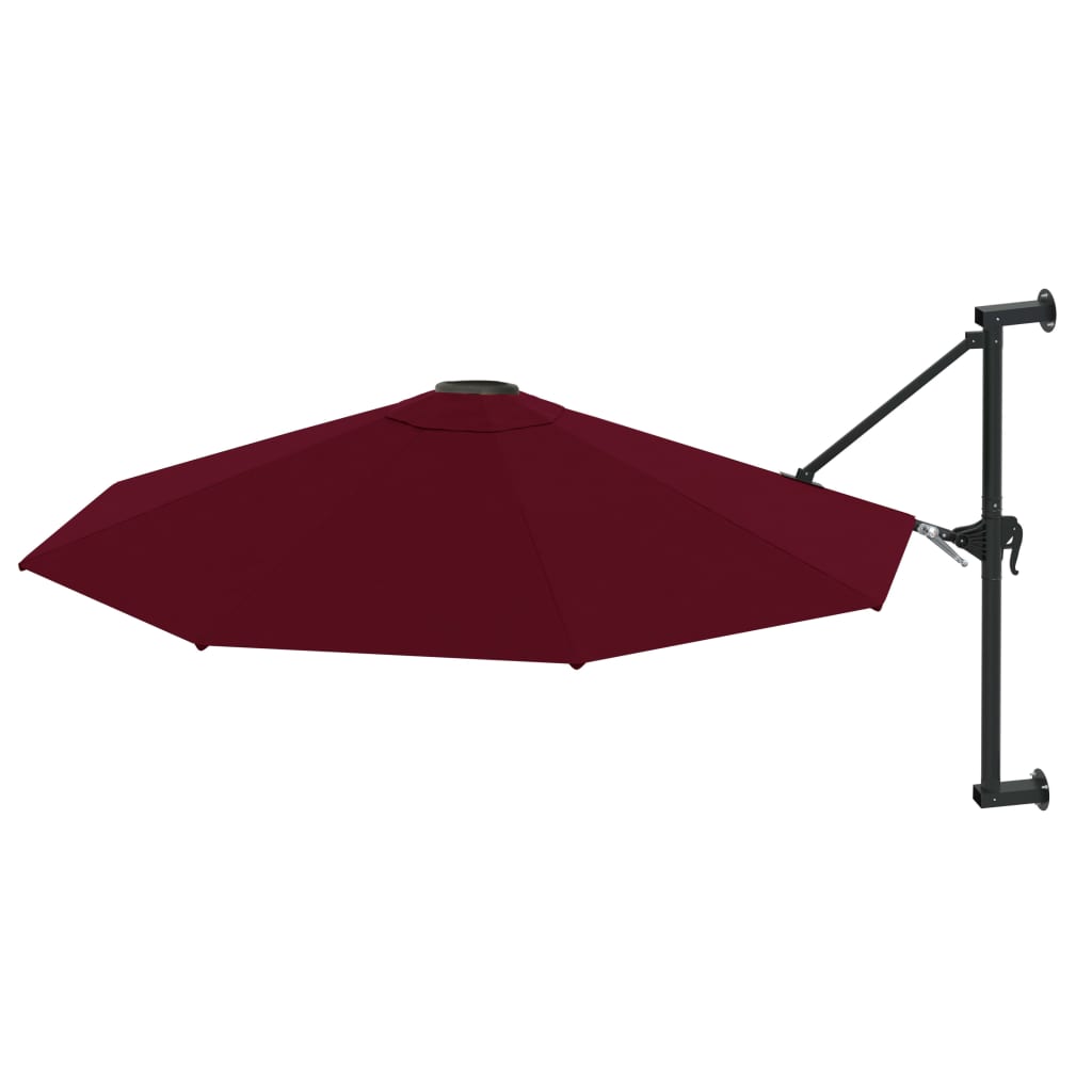 Zidni suncobran s metalnom šipkom 300 cm bordo