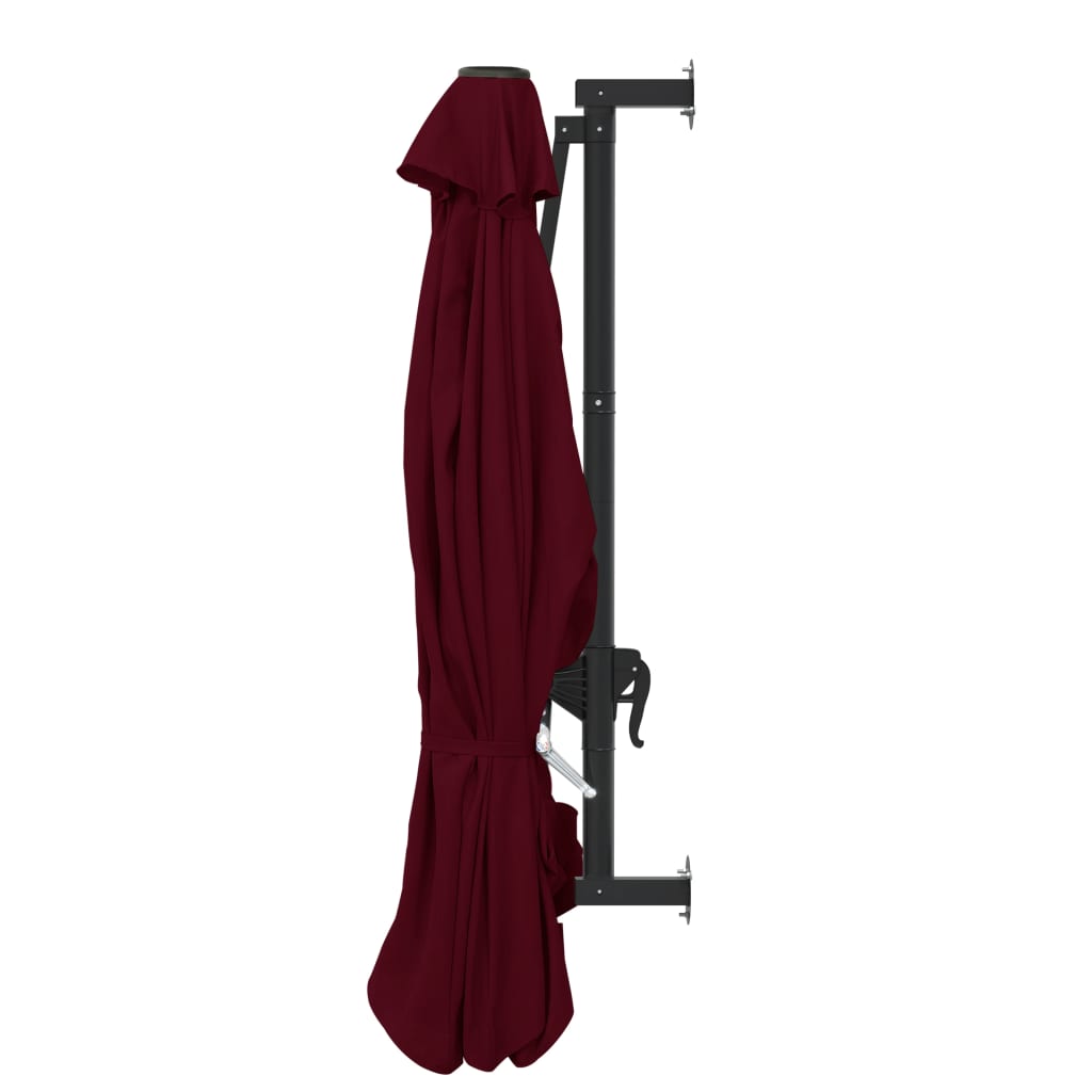 Zidni suncobran s metalnom šipkom 300 cm bordo