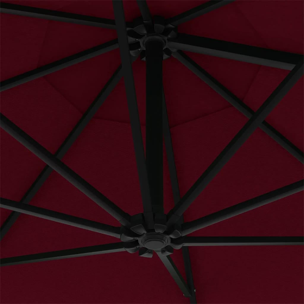 Zidni suncobran s metalnom šipkom 300 cm bordo