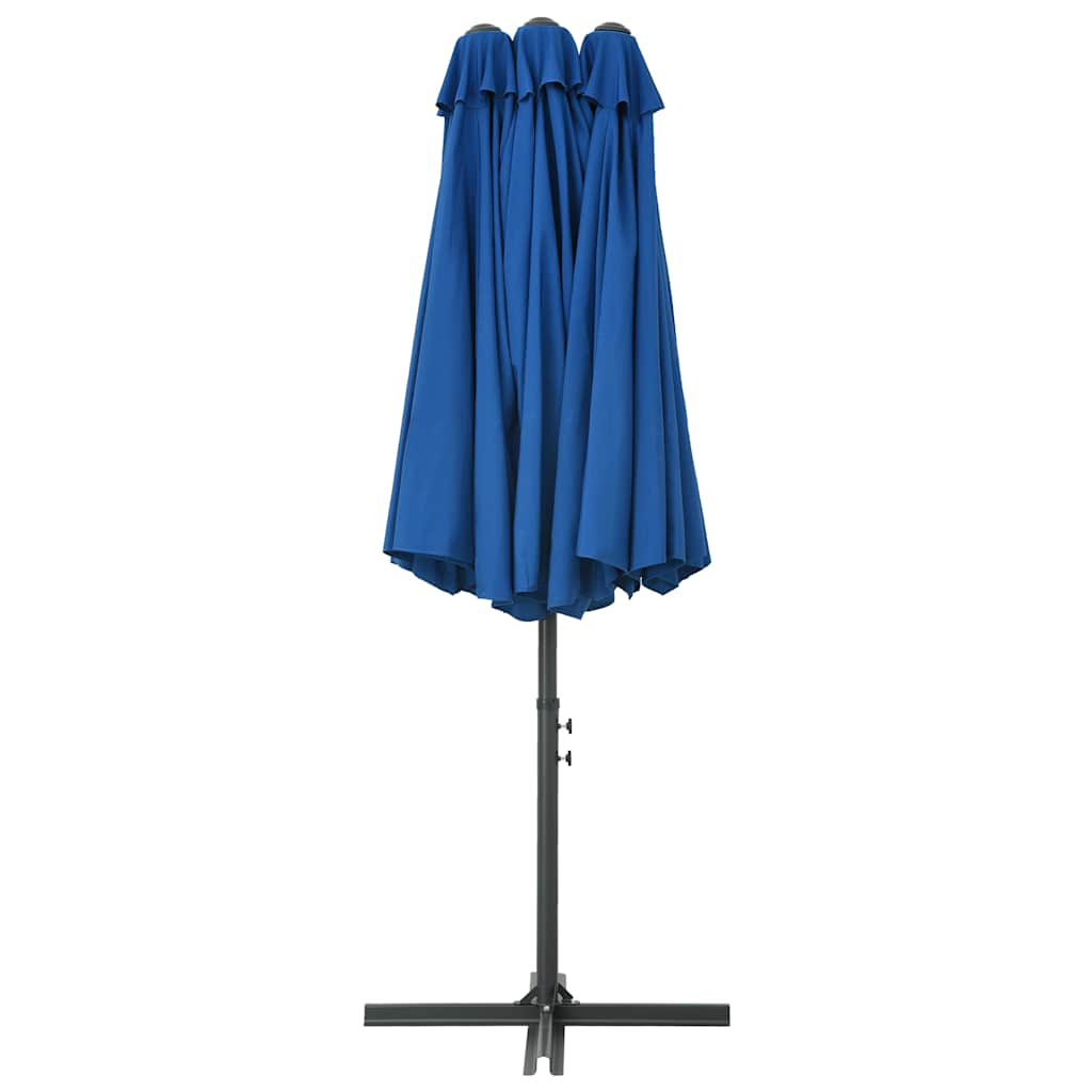 Vanjski suncobran s aluminijskim stupom 460 x 270 cm plavi