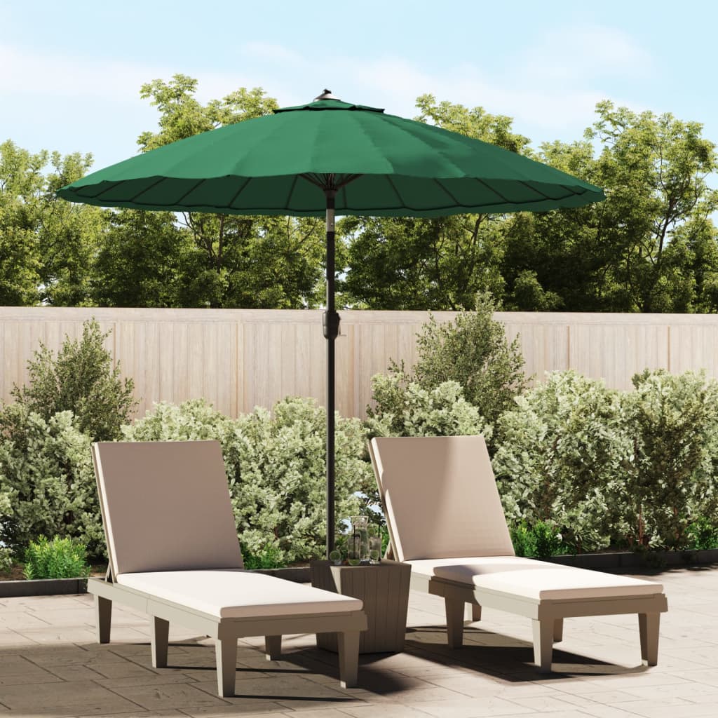 Vanjski suncobran s aluminijskim stupom 270 cm zeleni
