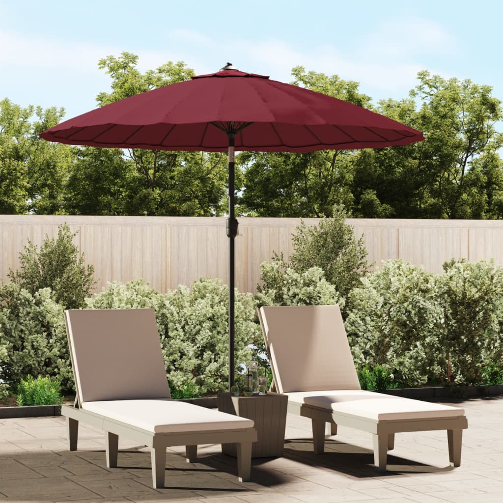 Vanjski suncobran s aluminijskim stupom 270 cm bordo