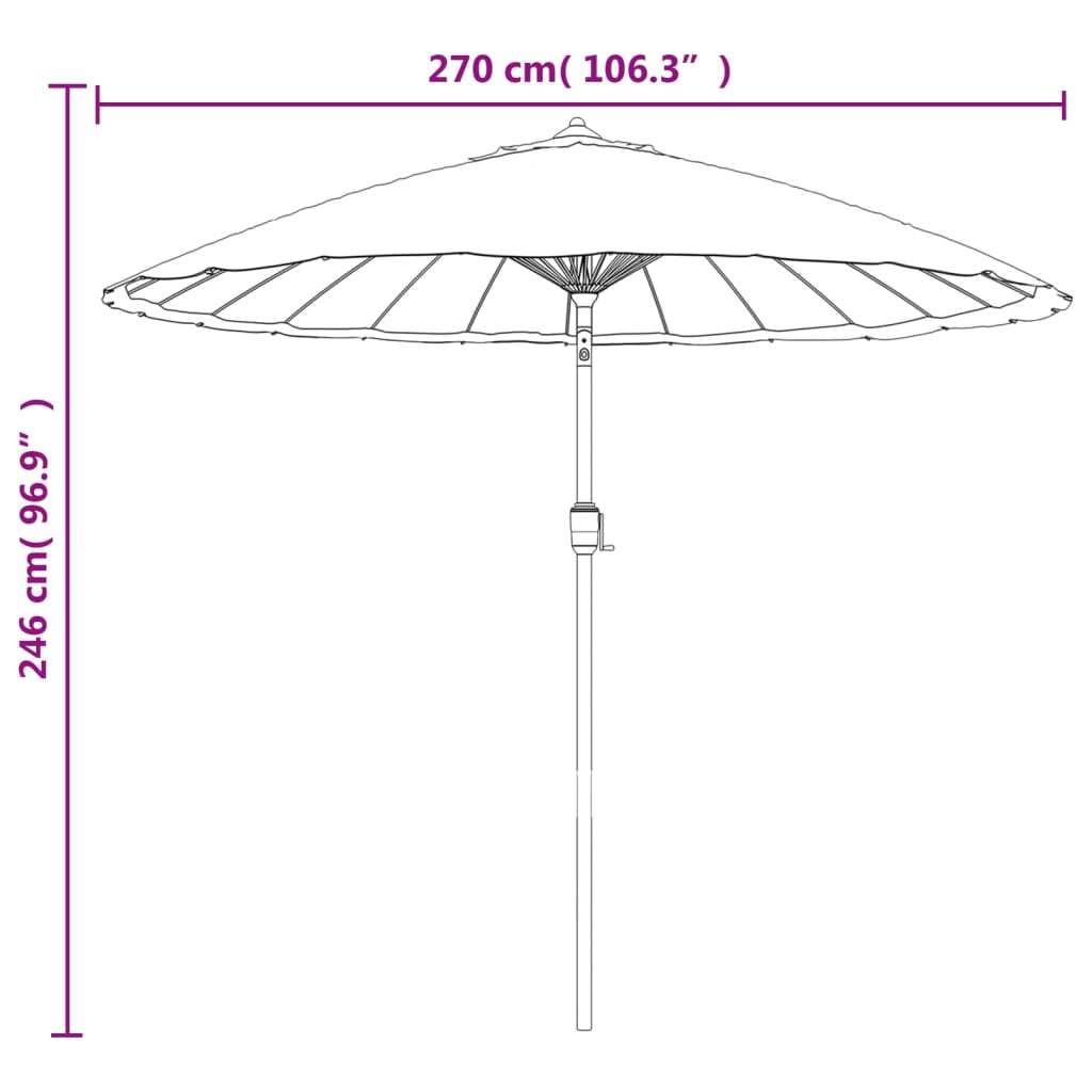 Vanjski suncobran s aluminijskim stupom 270 cm terakota