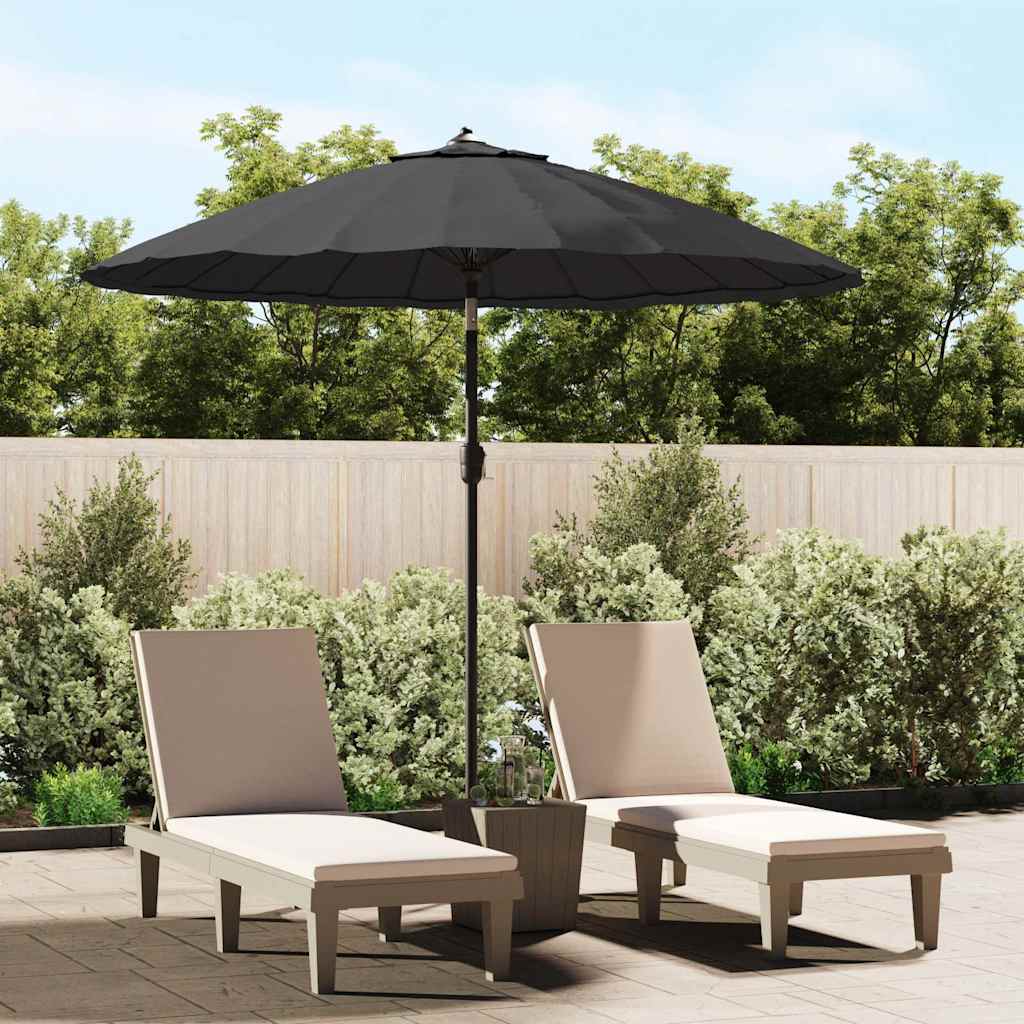 Vanjski suncobran s aluminijskim stupom 270 cm crni