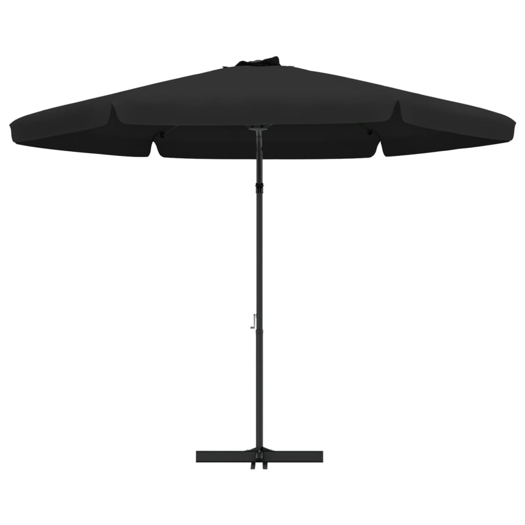 Vrtni suncobran s čeličnim stupom 300 cm crni