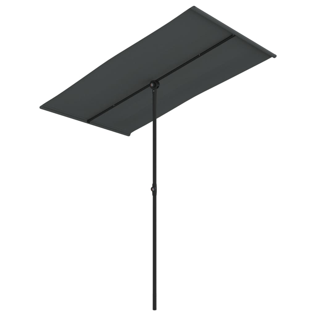 Vrtni suncobran s aluminijskim stupom 180 x 110 cm antracit