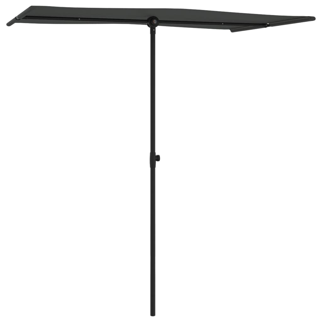 Vrtni suncobran s aluminijskim stupom 180 x 110 cm antracit