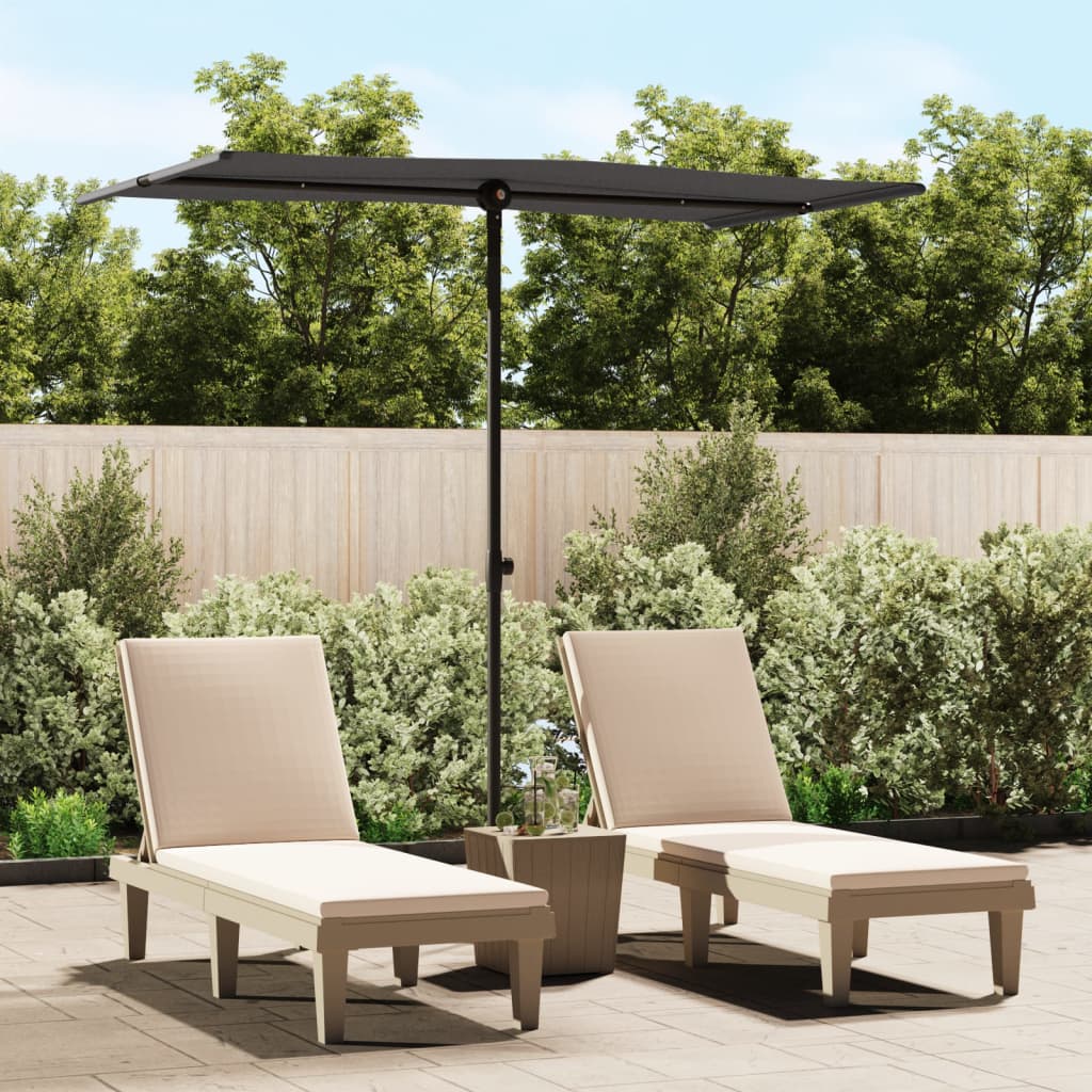 Vrtni suncobran s aluminijskim stupom 180 x 110 cm antracit