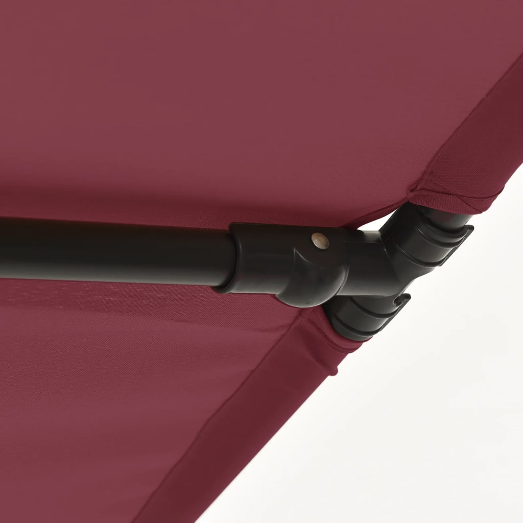 Vrtni suncobran s aluminijskim stupom 180 x 110 cm bordo