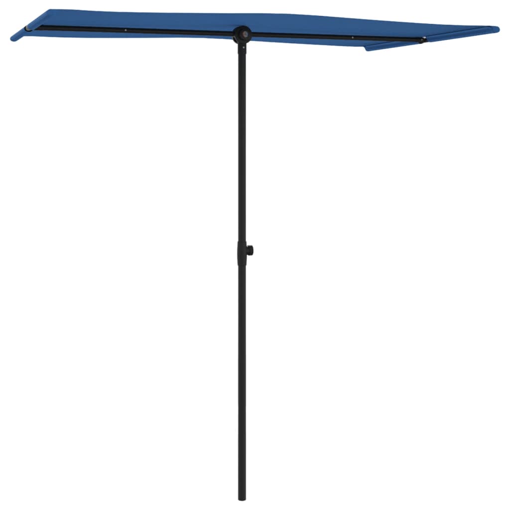Vrtni suncobran s aluminijskim stupom 180 x 110 cm azurnoplavi