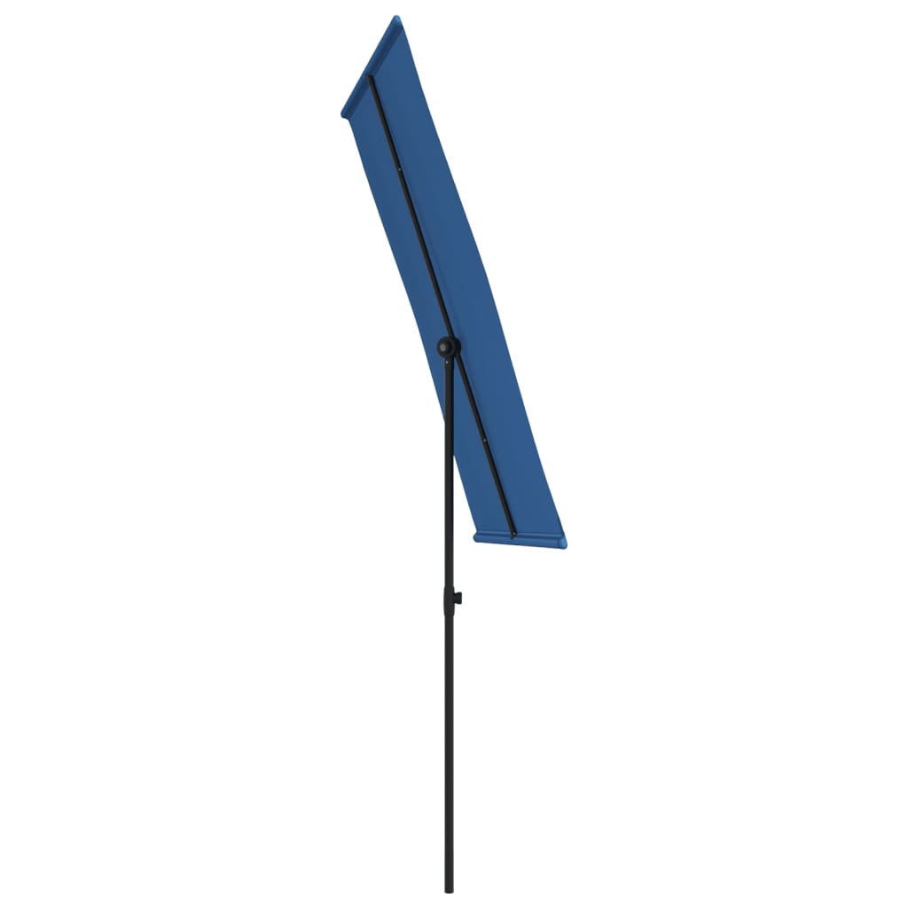 Vrtni suncobran s aluminijskim stupom 180 x 110 cm azurnoplavi