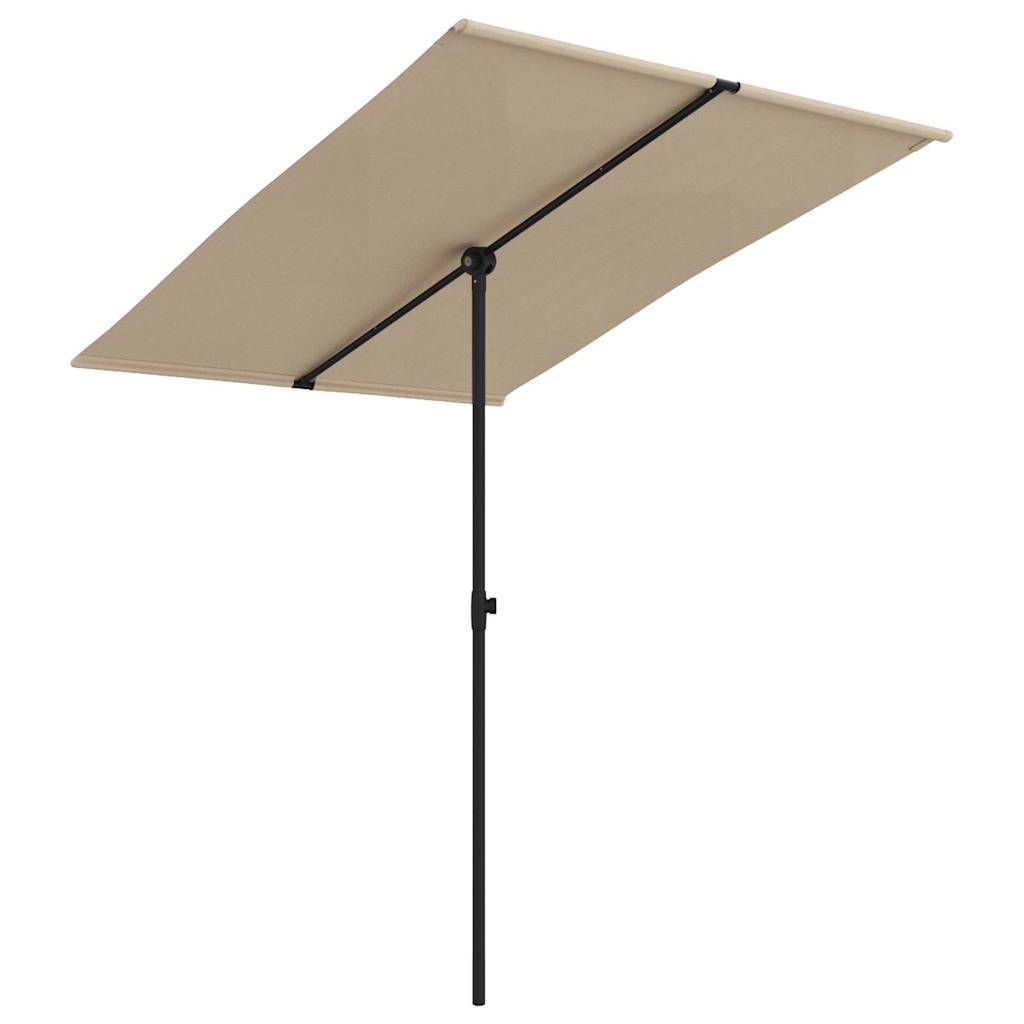 Vrtni suncobran s aluminijskim stupom 2 x 1,5 m smeđe-sivi