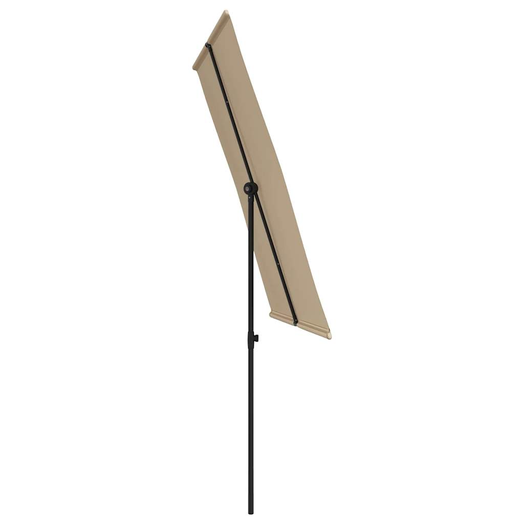 Vrtni suncobran s aluminijskim stupom 2 x 1,5 m smeđe-sivi