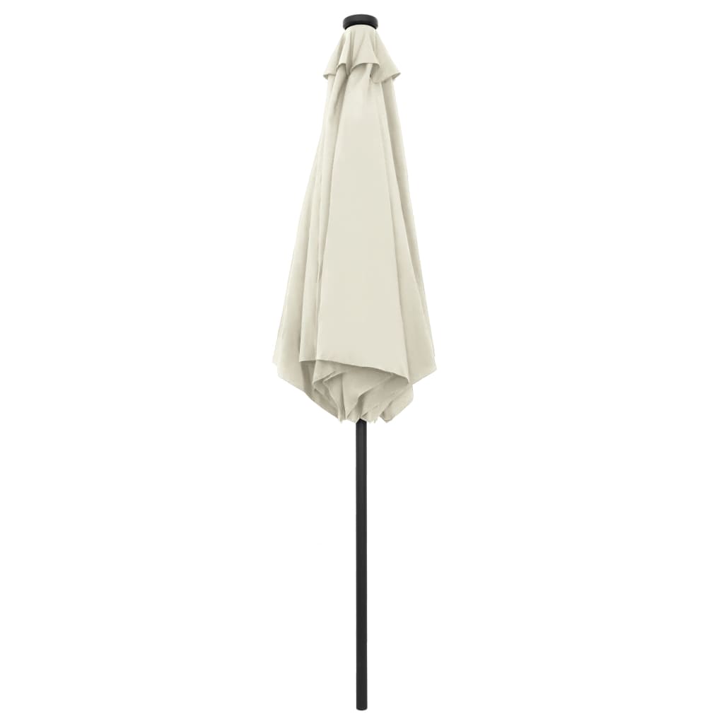 Vrtni suncobran LED s aluminijskim stupom 270 cm pijesak bijeli