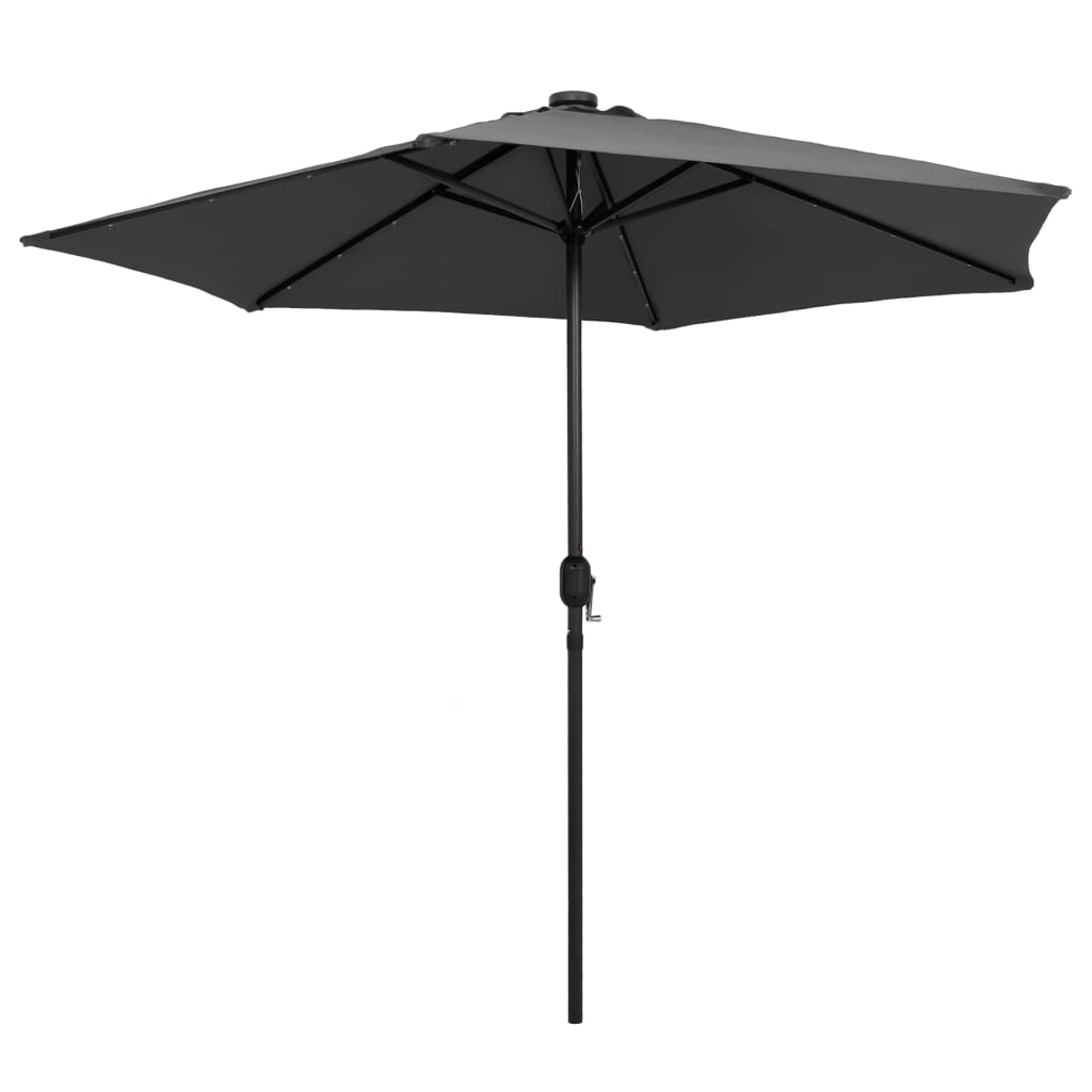 Vrtni suncobran LED s aluminijskim stupom 270 cm antracit