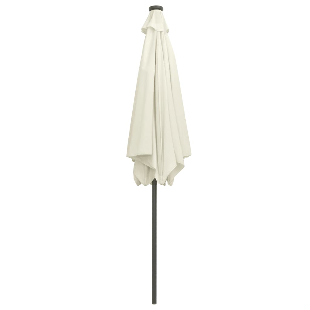 Vrtni suncobran LED s aluminijskim stupom 300 cm pijesak bijeli