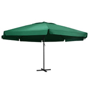 Vrtni suncobran s aluminijskim stupom 600 cm zeleni
