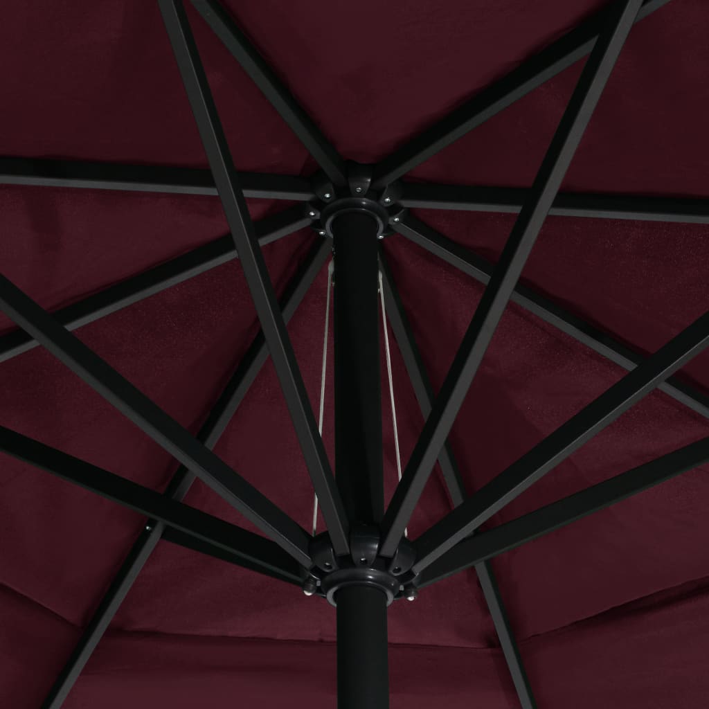Vrtni suncobran s aluminijskim stupom 600 cm bordo