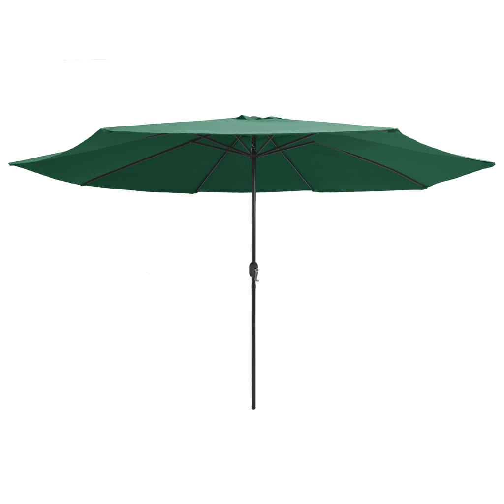 Vrtni suncobran s metalnim stupom 390 cm zeleni