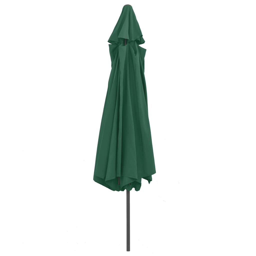 Vrtni suncobran s metalnim stupom 390 cm zeleni
