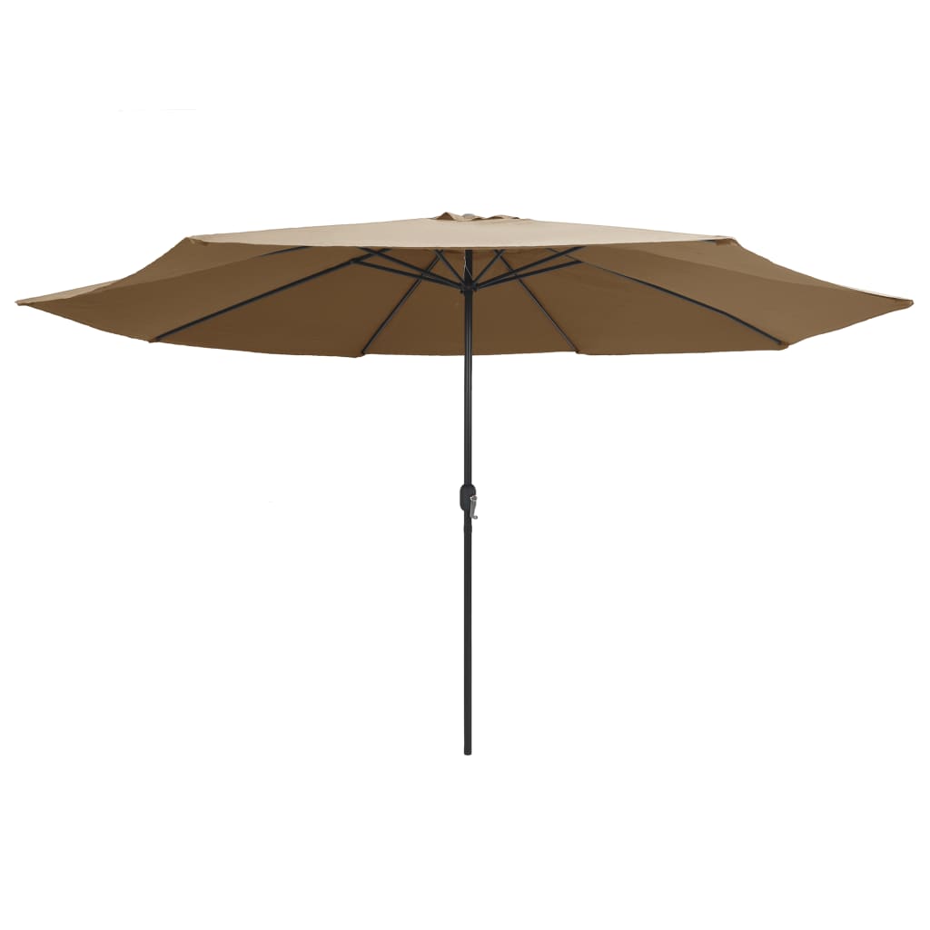 Vrtni suncobran s metalnim stupom 390 cm smeđesivi