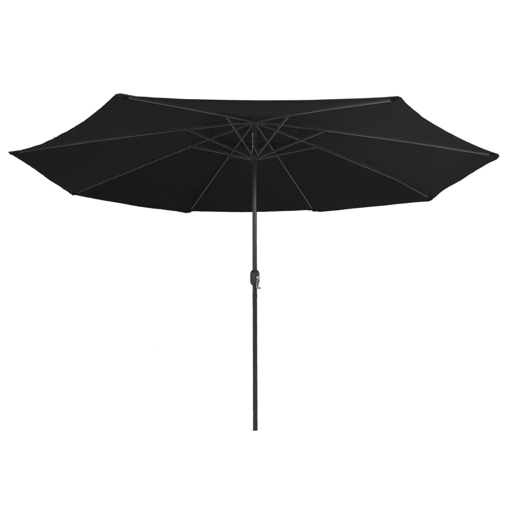 Vrtni suncobran s metalnim stupom 390 cm crni