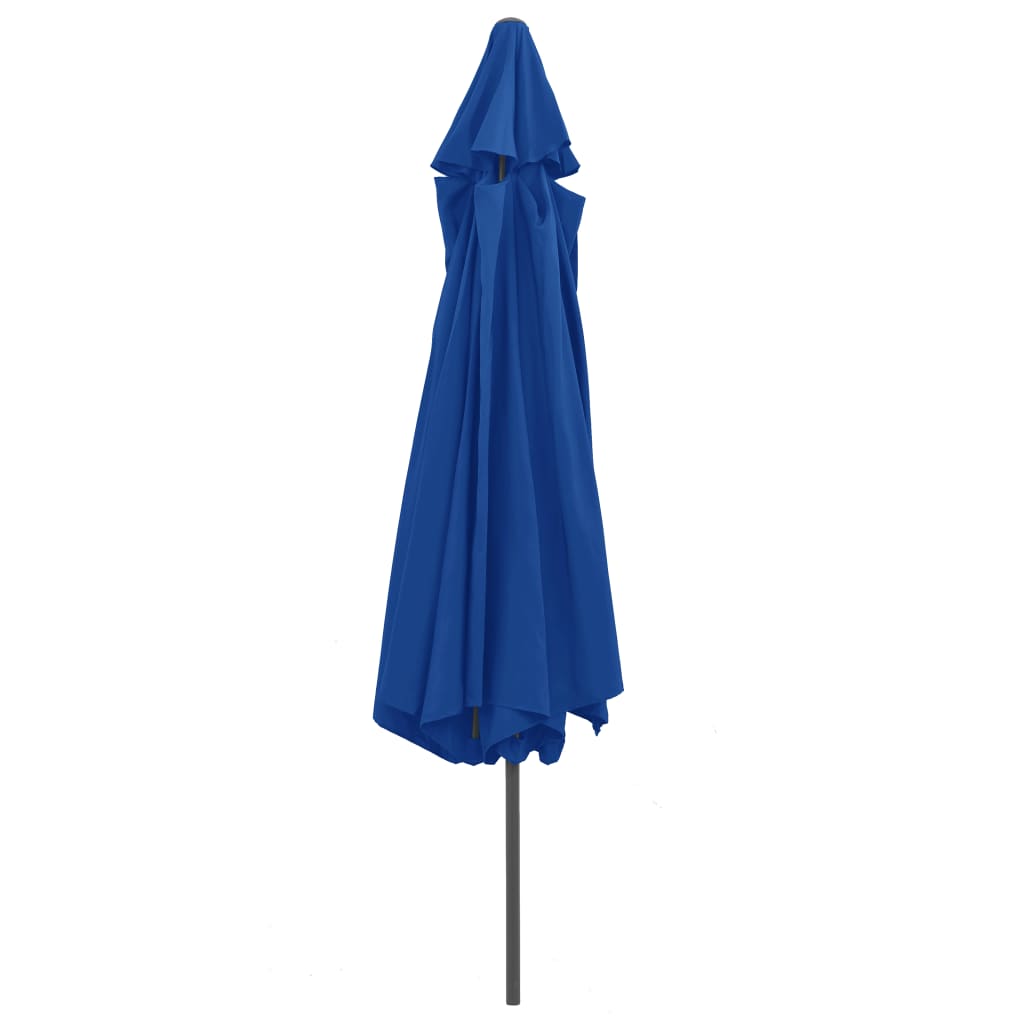 Vrtni suncobran s metalnim stupom 390 cm azurnoplavi