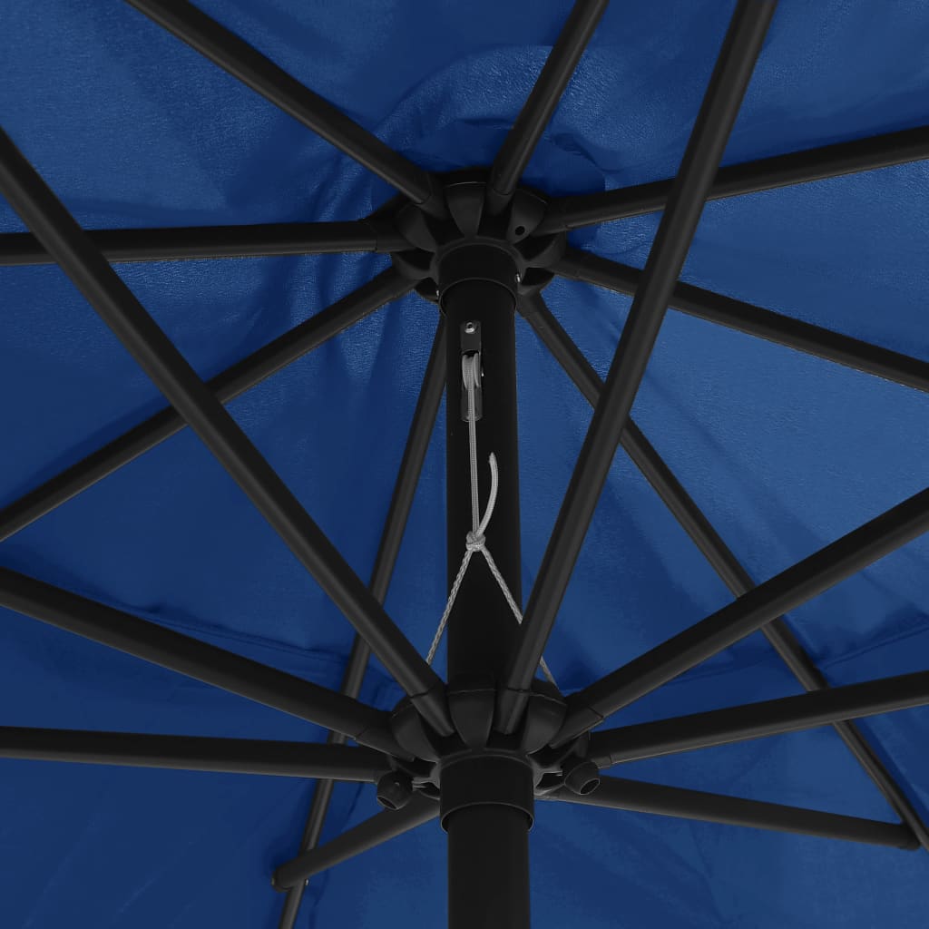 Vrtni suncobran s metalnim stupom 390 cm azurnoplavi