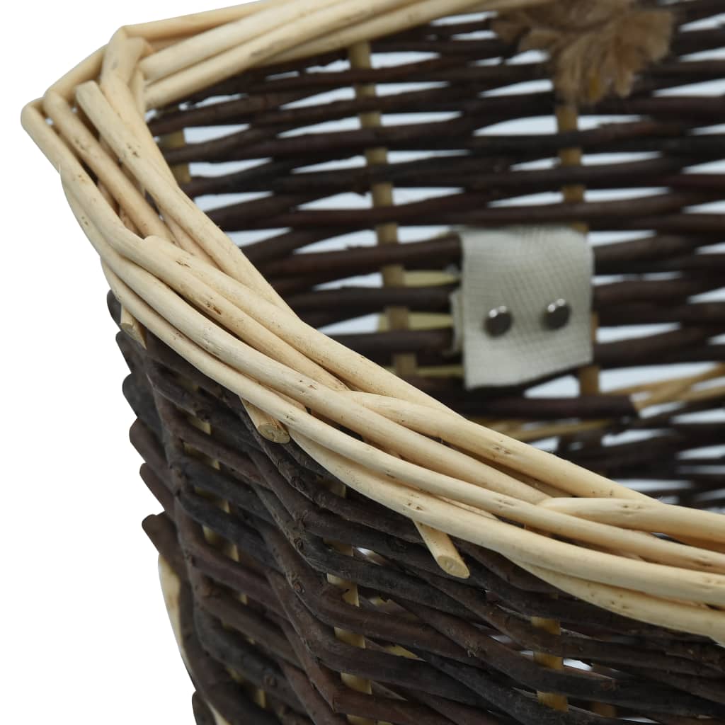 Košara za drva za ogrjev s remenjem 44,5x37x50 cm prirodna vrba