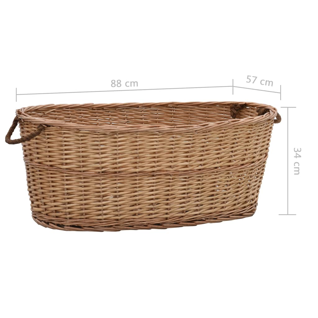 Košara za drva za ogrjev s ručkama 88x57x34 cm od prirodne vrbe