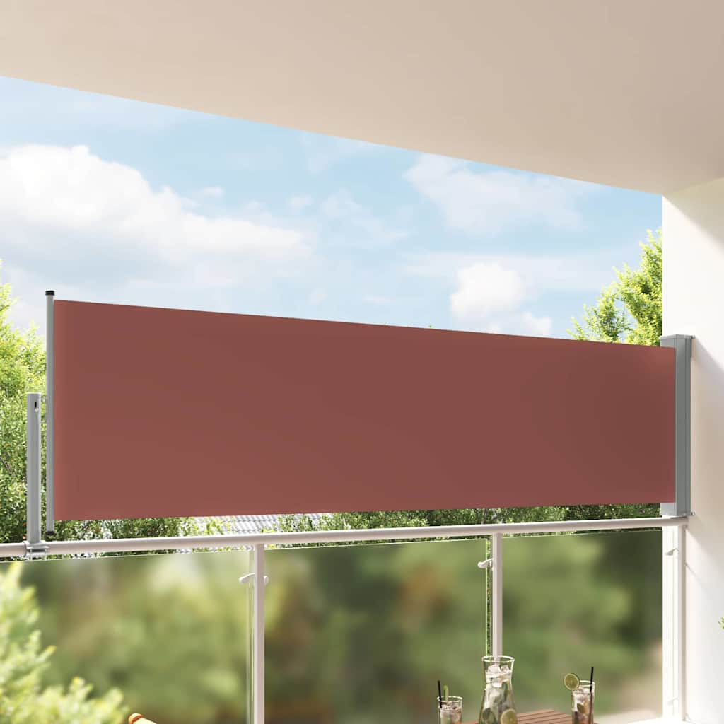 Uvlačiva bočna tenda za terasu 100 x 300 cm smeđa