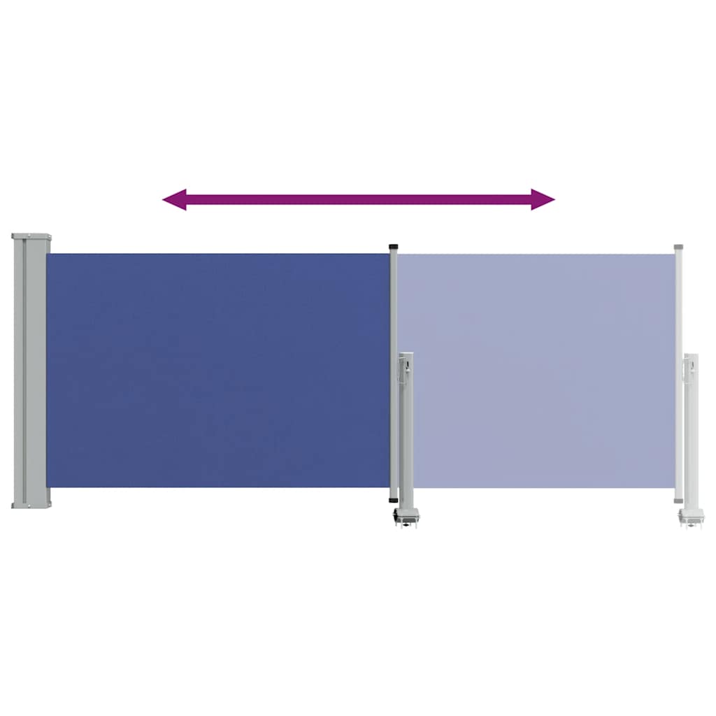 Uvlačiva bočna tenda za terasu 100 x 300 cm plava