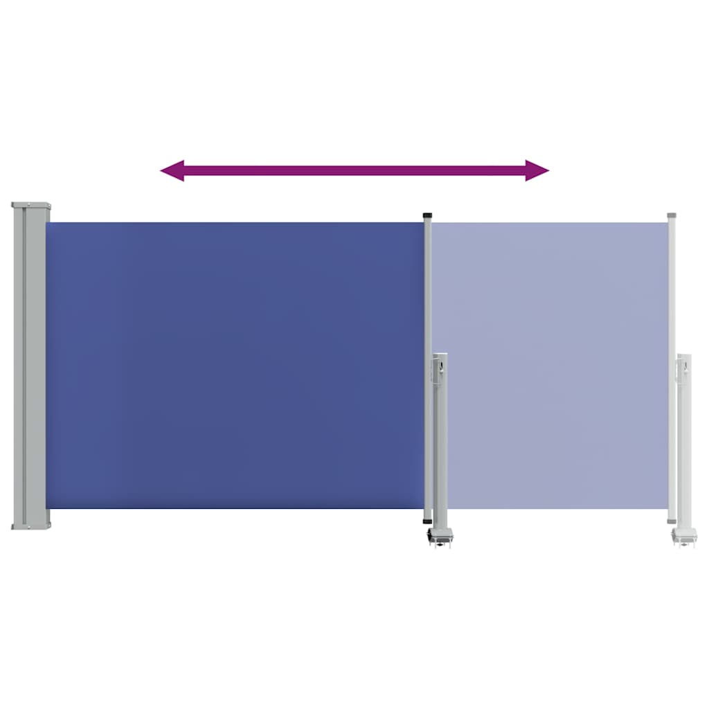 Uvlačiva bočna tenda za terasu 120 x 300 cm plava