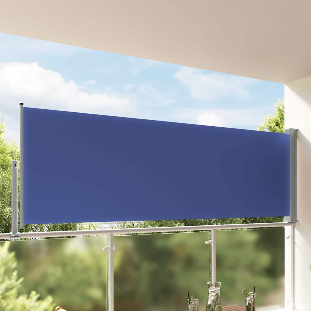 Uvlačiva bočna tenda za terasu 120 x 300 cm plava