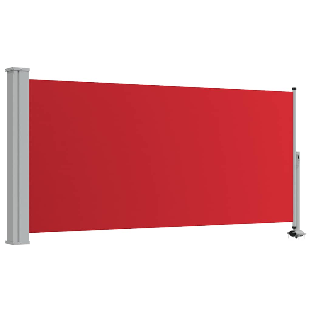 Uvlačiva bočna tenda za terasu 120 x 300 cm crvena