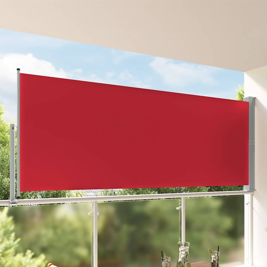 Uvlačiva bočna tenda za terasu 140 x 300 cm crvena
