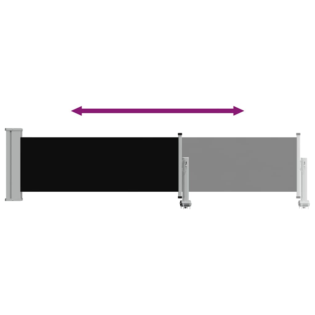 Uvlačiva bočna tenda za terasu 60 x 300 cm crna