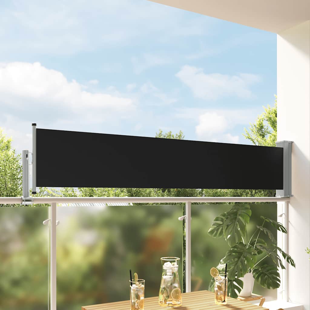 Uvlačiva bočna tenda za terasu 60 x 300 cm crna