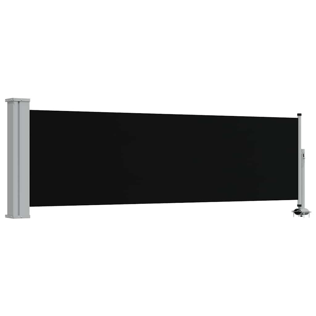 Uvlačiva bočna tenda za terasu 80 x 300 cm crna