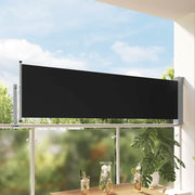 Uvlačiva bočna tenda za terasu 80 x 300 cm crna