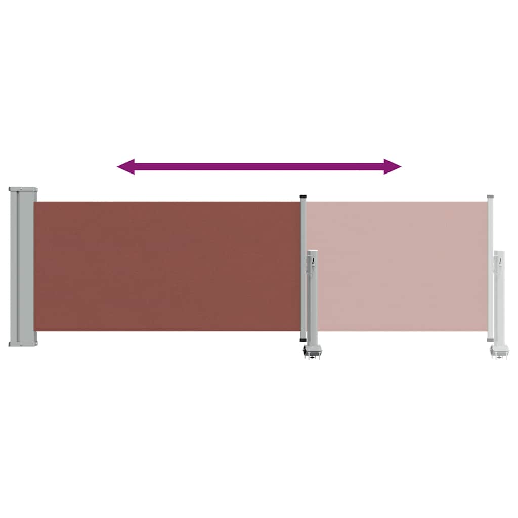 Uvlačiva bočna tenda za terasu 80 x 300 cm smeđa