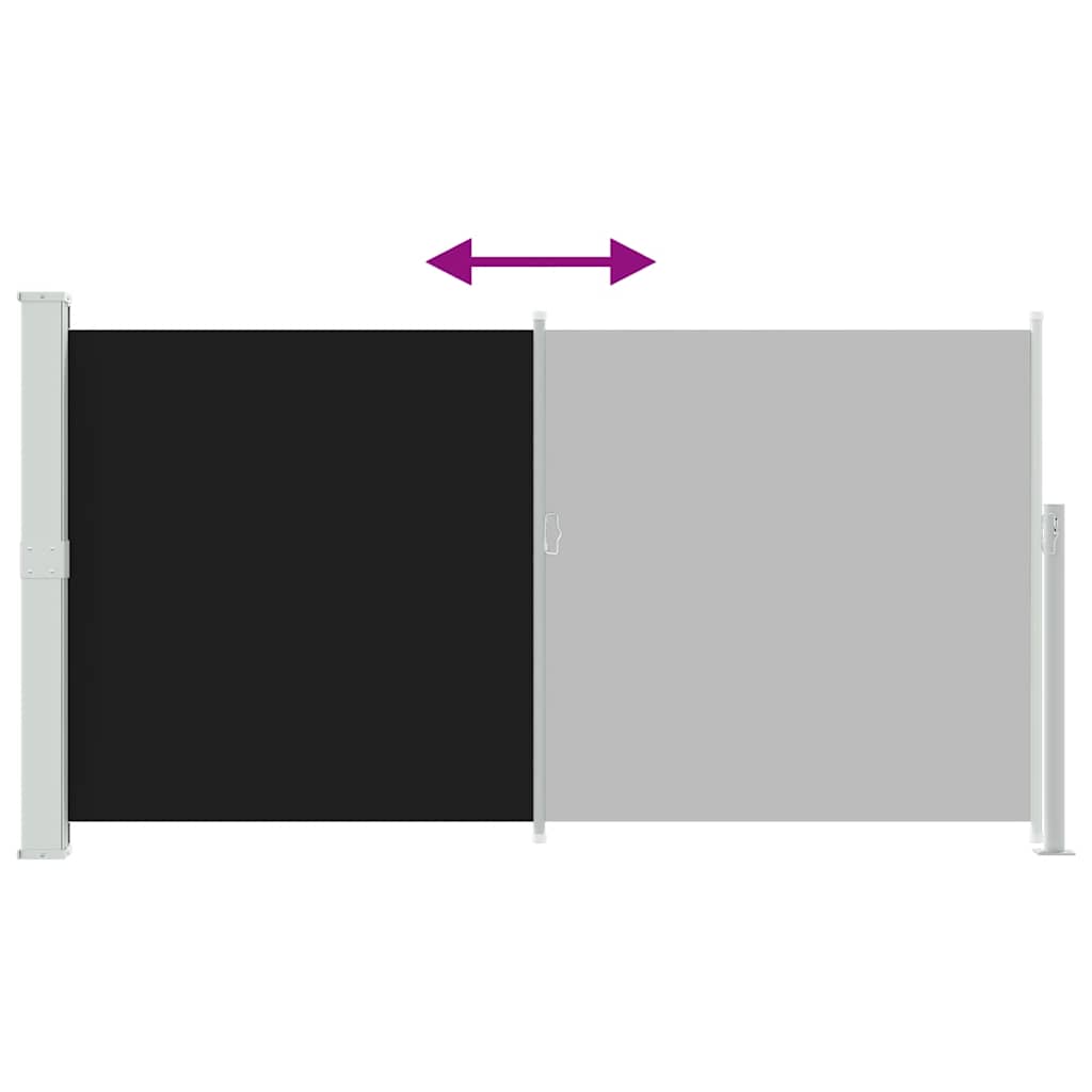 Uvlačiva bočna tenda za terasu 170 x 300 cm crna