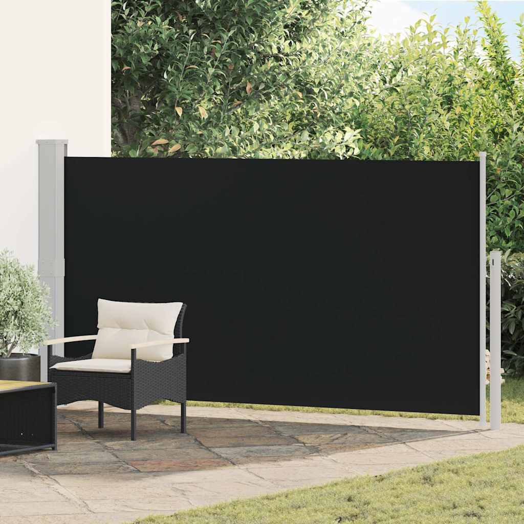 Uvlačiva bočna tenda za terasu 170 x 300 cm crna