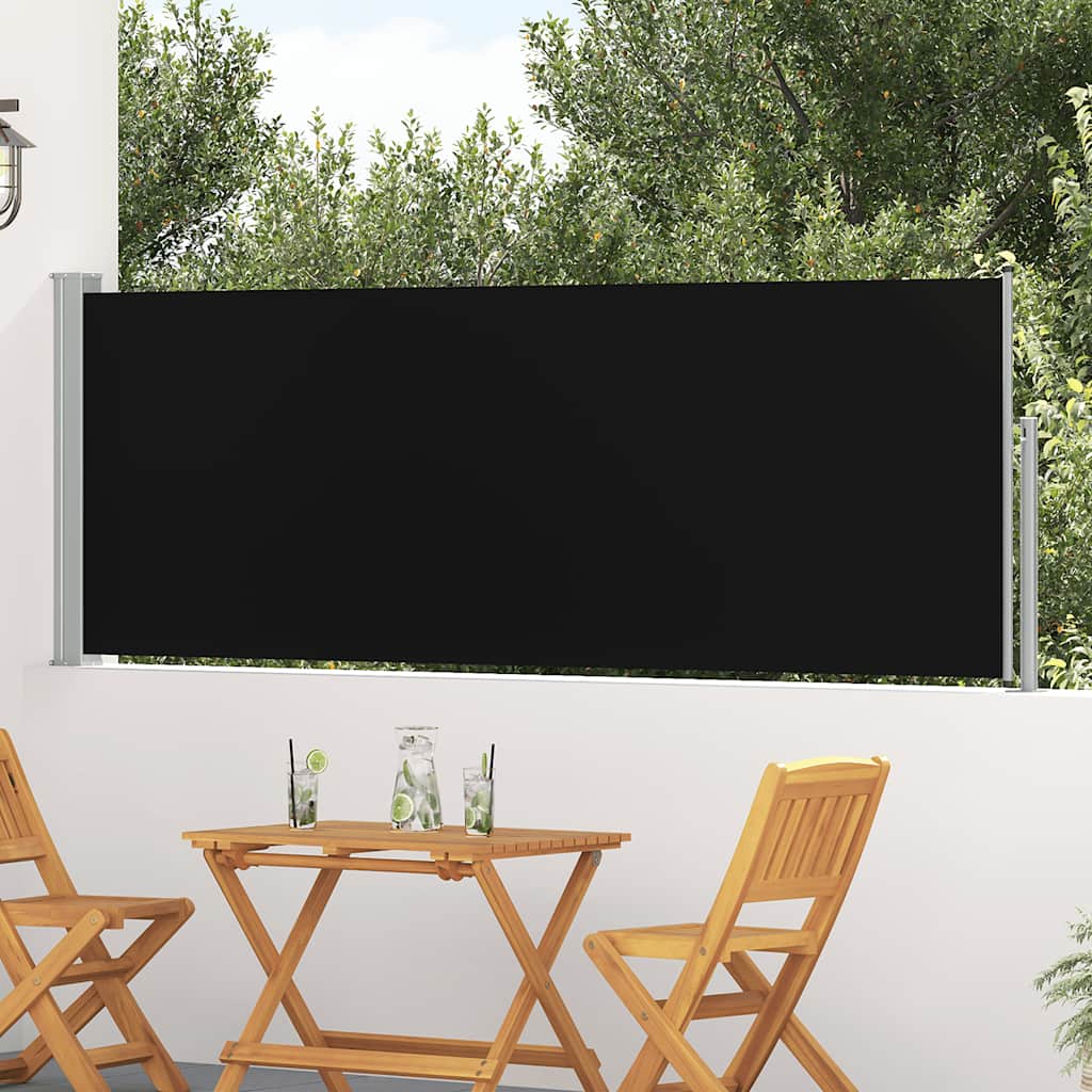 Uvlačiva bočna tenda za terasu 100 x 300 cm crna