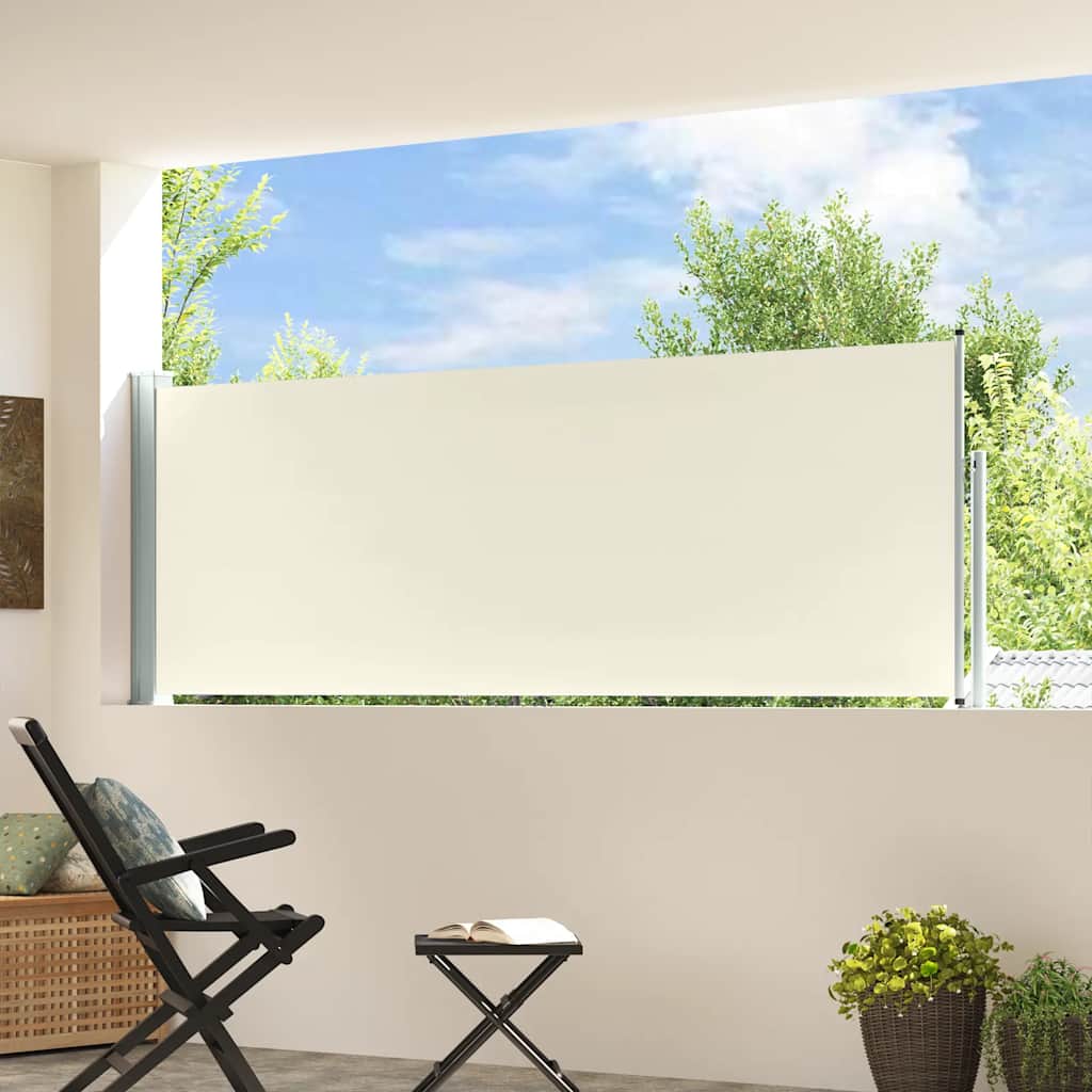 Uvlačiva bočna tenda za terasu 100 x 300 cm krem
