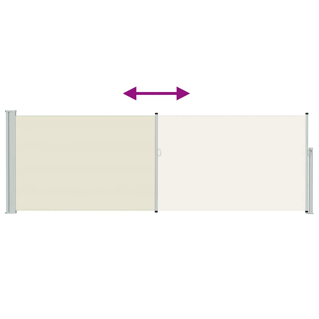 Uvlačiva bočna tenda za terasu 100 x 300 cm krem