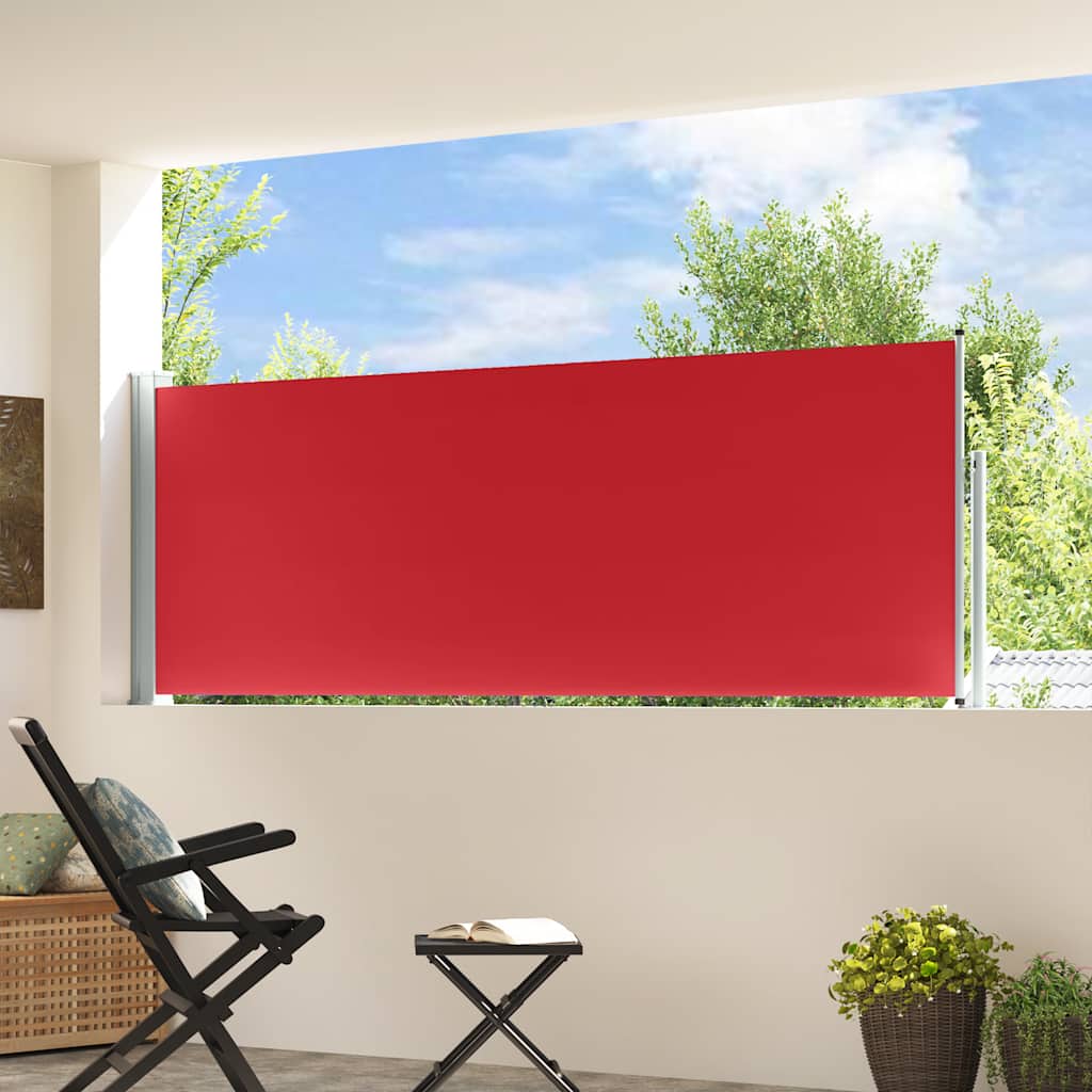 Uvlačiva bočna tenda za terasu 100 x 300 cm crvena