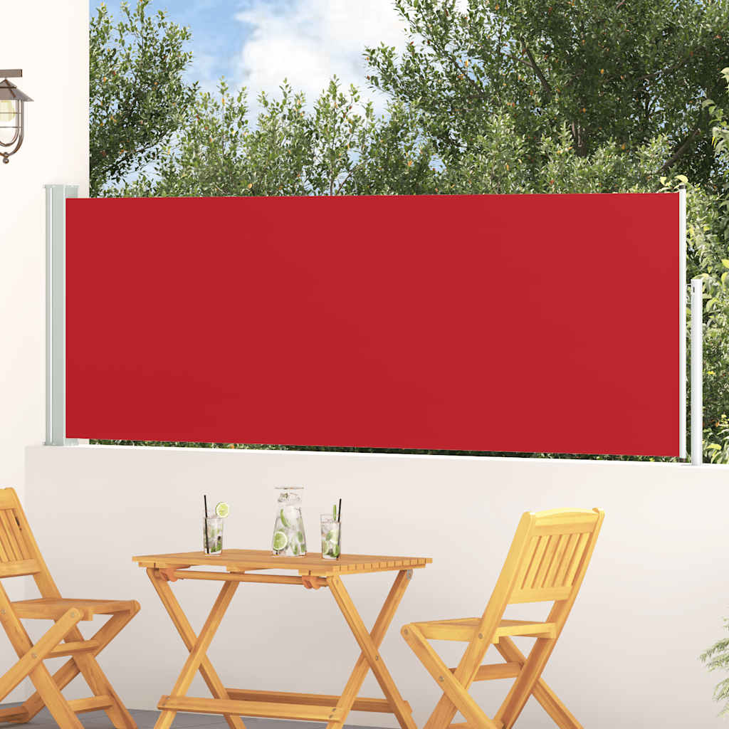 Uvlačiva bočna tenda za terasu 100 x 300 cm crvena